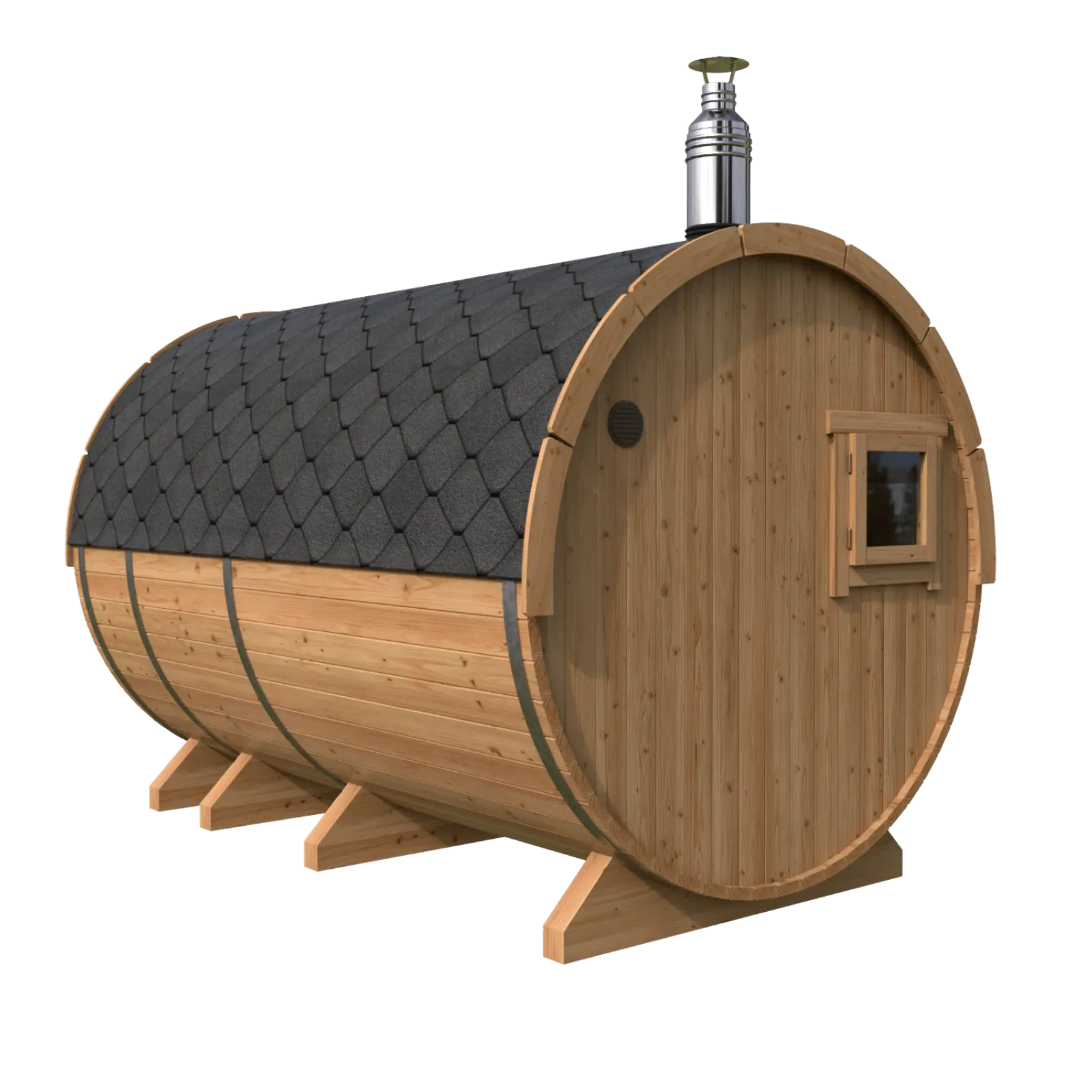 Sauna ogrodowa beczka premium Orbi 3,3 m 4-6 osobowa z tarasem